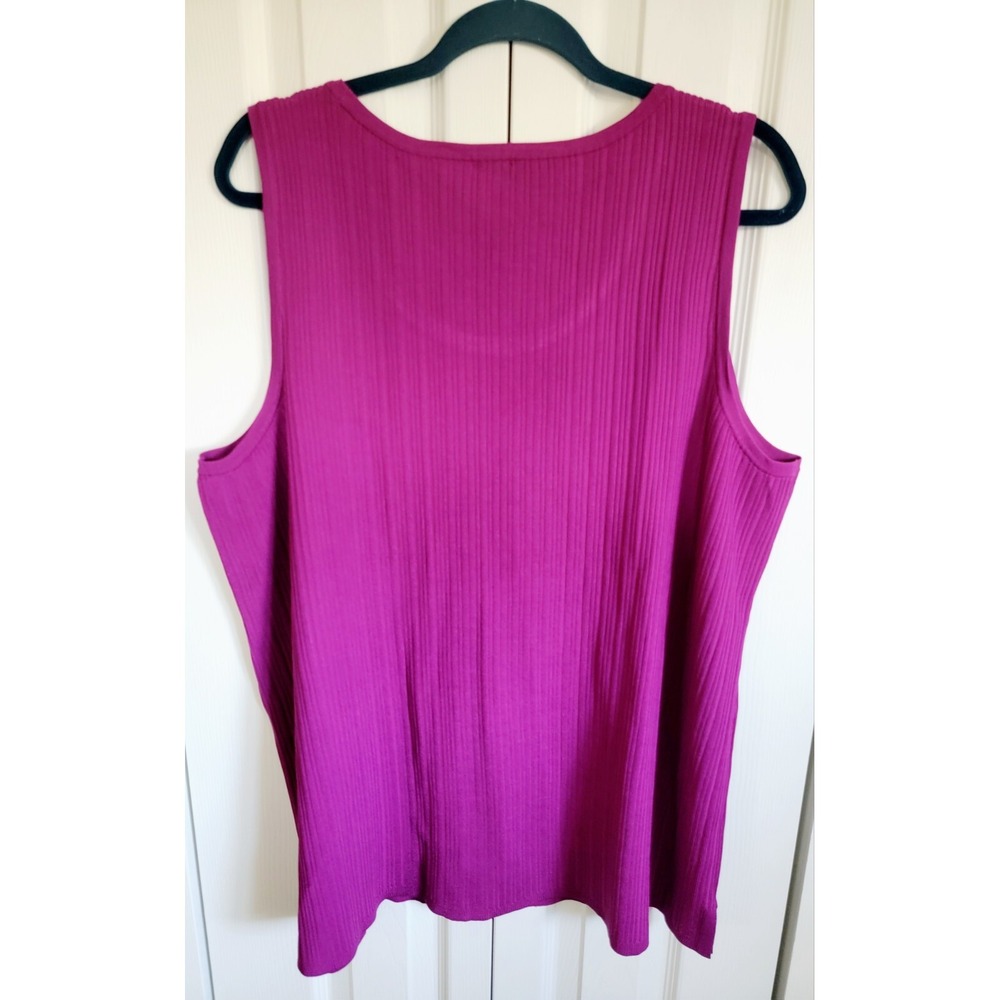 Chico's 4 Ribbed Purple Sleeveless‎ Rayon Nylon Tank Top Sz 1X NWOT - Picture 2 of 5